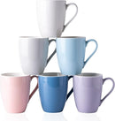 GBHOME 16oz Coffee Mugs Set of 6, Large Ceramic Coffee Mugs for Man, Woman, Dad, Mom, Modern Coffee Mugs Set with handle for Tea/Latte/Cappuccino/Milk/Cocoa. Dishwasher&Microwave Safe,MultiColor by CozyNest Decor
