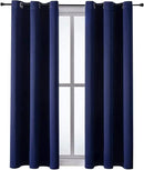 ChrisDowa Grommet Blackout Curtains for Bedroom and Living Room - 2 Panels Set Thermal Insulated Room Darkening Curtains (Navy Blue, 42W x 63L) by CozyNest Decor