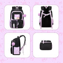 Kids Backpack for Girls School Bags for Middle School Students Book Bag for Elementary Primary Kawaii Ita Backpack, Black and Purple by TinyTreasures Baby Boutique
