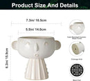 Face Planter Pot 7 Inch - Cute Ceramic Flower Head Planter for Indoor Outdoor Succulent Pot with Drainage Hole Flower Pot Present for Mother Christmas White by GreenHaven Gardens