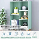 IOTXY Wooden Open Shelf Bookcase - 3-Tier Floorstanding Display Cabinet Rack with Legs, 5 Cubes Free Standing Bookshelf, Tiffany-Green by CozyNest Decor