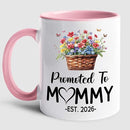 Personalized Promoted To Mommy Accent Coffee Mug With Name Year, Custom Mom Mother Mama EST 2026 Coffee Cup, Mama To Be Mug Gift For New Mommy/Wife From Husband, First Time New Mom White Cup 11 15Oz by TinyTreasures Baby Boutique