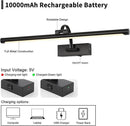 Dimmable Black Picture Lights with Remote and Timer Wireless Art Lights Rechargeable Gallery Lighting for Canvas Portrait 24'' Inch 5W Warm White by CozyNest Decor