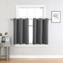 ChrisDowa Small Window Curtains 36 inches Long for Bedroom - Grommet Short Thermal Insulated Room Darkening Curtains for Kitchen (2 Panels, Grey, 42 x 36 Inch) by CozyNest Decor