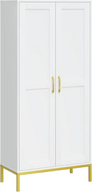 Tall Storage Cabinet, Kitchen Pantry Cabinet with 2 Doors & Adjustable Shelves for Laundry Room, Living Room, Entryway,Bathroom,White by CozyNest Decor