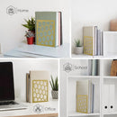 Honeycomb Metal Bookend – Modern Geometric Book Holder by Geomod