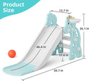 67i Toddler Slide for Indoor & Outdoor Play with Basketball Hoop, Anti-Slip Steps, 46.8in Baby Climber (Green) by TinyTreasures Baby Boutique