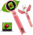 Kids Microscope with Bug Catcher Kit, 1080P Digital Mini Handheld Microscope STEM Science Toy with LED Light, Rechargeable, Portable, Supports 64GB TF Card, Educational Gift for Kids Ages 3-12 (Pink) by TinyTreasures Baby Boutique