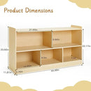 Montessori Shelf, Wooden Toy Storage Organizer for Books Toys, 2 Shelf Bookcase, 5-Section Storage Cabinet, Toddler Book Shelf for Kids Rooms, Playroom, Nursery, Kindergarten (Natural) by CozyNest Decor