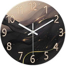 Black and Gold Wall Clocks Battery Operated 14 Inch Wall Clock Silent Non Ticking Glass Decorative Wall Clock for Office by CozyNest Decor