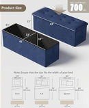 Storage Ottoman Bench, Folding Ottoman Foot Rest, End of Bed Bench,Storage Chest, for Living Room, Bedroom, Hallway, Entryway, Holds up to 700 lb (Navy BLUE1, 43") by CozyNest Decor