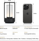 Portable Metal Table Lamp for Indoor/Outdoor ,Rechargeable Cordless LED Lamp, 3-Colour Infinitely Dimming Battery Powered Small Desk Lamp, Restaurant/Bedroom/Bar/Coffee/Camping Light (Black Set of 2) by CozyNest Decor