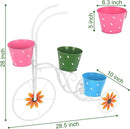 BAYN Bicycle Planter Stand, Metal Flower Pot Cart Holder Tricycle Planter with 3 Plant Bucket Outdoor Decorative for Patio, Deck, Garden, Lawn by GreenHaven Gardens