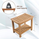 Psilvam Poly Lumber Shower Bench, Shower Stool with Storage Shelf, Water Resistant & Non-Slip Design Shower Seat for Bathroom, Living Room, Bedroom 21 1/4"×14"×18 1/2"（Teak Color） by TinyTreasures Baby Boutique