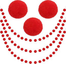 Jishi 3Pk Red Felt Berry Pom Pom Ball Garland Christmas Decorations Indoor Home Decor, Cute Red Berry Christmas Tree Ornaments, String of Pompom Bead Garland Hanging Xmas Holiday Birthday Party Banner by CozyNest Decor