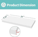 LaVie Home Floating Shelves, 24 Inch Wall Shelf Set of 2, Hanging Shelf with Invisible Brackets, Wall Decor for Bathroom, Bedroom, Living Room, Kitchen Storage, Modern White by CozyNest Decor