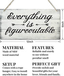 Everything is Figureoutable Decor Sign, Printed Wood Wall Art Sign, Funny Home Signs Decor, Hanging Wood Sign Home Decorative, Rustic Farmhouse Inspirational Wood Sign Decor Wall Art 12x6 in by CozyNest Decor
