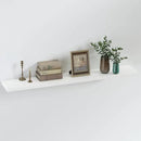 SAUMONIERES Floating Shelves 8 Inch Deep Solid Wood Wide Wall Shelf Set of 1 Wall Mounted for Bedroom Bathroom Living Room Kitchen, 48 Inch White by CozyNest Decor