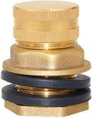 Joywayus Brass Male Garden Hose Bulkhead Fitting with Plugs,1/2" Female 3/4" GHT Male Water Tank Connector Threaded and 3/4" GHT Female Outer Hex Head End Pipe Caps Drain/Flush Port Kit by GreenHaven Gardens
