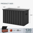 PURPLE LEAF Outdoor Deck Box 120 Gallon Waterproof Lockable Storage Box Container with Lid Deck Organization for Patio Cushions Side Table Pool Accessories Garden Tools, Gray by CozyNest Decor