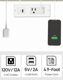 TUTOTAK End Table with Charging Station, Set of 2, Small Side Table with Outlets, Nightstand Bedside Table, 2-Tier Storage Shelf for Small Space, Living Room, Bedroom White TB01BW041 by CozyNest Decor