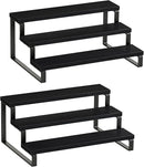 Giikin 3 Tier Spice Rack, Set of 2 Wooden Spice Rack for Countertop, Cabinet Organizer Shelf Kitchen Counter Storage Shelves Cupcake Stand Holder Display Stand, Black by CozyNest Decor