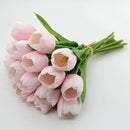 Buart Artificial Tulip in Bulk for Home Kitchen Wedding Bridal Bouquet,Fake Flowers for Valentine's Day Mother's Day Easter Table Centerpieces Decorations(Large Size,Pink,Real-Touch,12pcs) by CozyNest Decor
