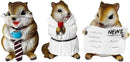Spring & Summer-Themed Garden Statues – Adorable Outdoor Decor for Lawn, Patio & Porch (Whimsical Chipmunk Trio Set of Three Figurines, 5" Cute Desk Decor and Garden Statues) by GreenHaven Gardens