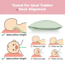 KeaBabies Toddler Pillow with Pillowcase, Jumbo 14X20 - Soft Organic Cotton Toddler Pillows for Sleeping - Machine Washable - Perfect for Travel, Toddler Bed Set (Sage) by TinyTreasures Baby Boutique