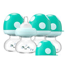 YOHKOH Newborn Glass Baby Bottles with Slow Flow Nipple for 0+ Months, Wide Neck Feeding Bottle, 2.7oz/80ml (Blue, 2.7oz (Pack of 4)) by TinyTreasures Baby Boutique