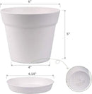 Homenote Pots for Plants, 15 Pack 6 Inch Plastic Planters with Multiple Drainage Holes and Trays,Plant Pots for All Home Garden Flowers Succulents (White) by GreenHaven Gardens