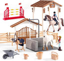 Peagrav Horse Stable Playset with Rider & Horses - Toy Figures for Boys & Girls, Ages 3-8 by GreenHaven Gardens