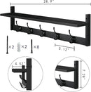 AMBIRD Wall Hooks with Shelf Entryway Hanging Wood Coat Hooks with Shelf Wall-Mounted Coat Hook Rack with 5 Dual Hooks for Bathroom, Living Room, Bedroom (Stylish) by CozyNest Decor