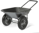 XtremepowerUS Dual-Wheel Utility Wheelbarrow Garden Cart Built-in Stand Flat-Free 16" Tires 5 cu/ft. 330 LBS Capacity Metal Tray for Lawn, Gardening by GreenHaven Gardens
