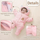 XIFAMNIY Newborn Fleece Footie Jumpsuit Hooded Warm Thicken Winter Outwear Snowsuit for Baby Girls and Boys by TinyTreasures Baby Boutique
