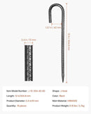 VEVOR Rebar Stakes, 12-Inch, Heavy-Duty 0.4 in Diameter J Hook, Galvanized Steel Ground Anchors with Chisel Point End & Rust-Resistant Coating, for Gardening Support, Fence, Camping Tents (16-Pack) by CozyNest Decor