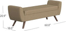 HomePop Modern Storage Bench with Wood Legs Home Décor|Bench with Storage for Living Room & Bedroom - Brown Boucle by CozyNest Decor