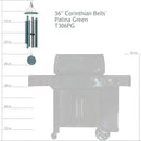Corinthian Bells by Wind River - 36 inch Patina Green Wind Chime for Patio, Backyard, Garden, and Outdoor Decor (Aluminum Chime) Made in The USA by CozyNest Decor