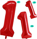 GOER Red Foil Balloons Number 1,Huge Number Balloons for 1st Birthday Party Supplies Anniversary Decorations (3 pcs,42 inch,32 inch,16inch) by TinyTreasures Baby Boutique
