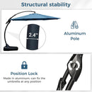 Grand patio 12 FT Sunbrella Cantilever Umbrella with Base Outdoor Aluminum Offset Umbrella with Tilt Adjustment (Sapphire Blue, 12 FT-Sunbrella) by GreenHaven Gardens