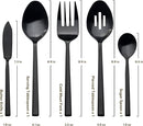 Alata Cube 45-Piece Forged Stainless Steel Flatware Set Cutlery Set with Utensil-Serving Set, Silverware Set Service for 8, Matte Satin Polished, Dishwasher Safe by CozyNest Decor