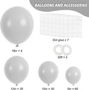 RUBFAC 129pcs Gray Balloons Different Sizes 18 12 10 5 Inches Matte Grey Latex Balloon Garland Arch Kit for Birthday Party Graduation Baby Shower Wedding Holiday Decoration by TinyTreasures Baby Boutique