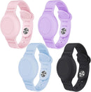 Kids Waterproof Bracelet Compatible with Apple AirTag, Hidden Silicon Protective Case for Air Tag GPS Tracker Holder, Adjustable Anti-Lost Watch Band for Toddler Child (4 Pack) by TinyTreasures Baby Boutique