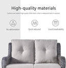 5 Piece Outdoor Patio Furniture Set - Wicker Furniture Patio Conversation Set, Outdoor Swivel Rocker Chairs with Loveseat Sofa and 2 Ottomans for Small Space, Gray Cushion by GreenHaven Gardens