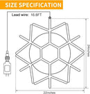 DBFAIRY 24-inch LED Christmas Snowflake Window Lights, Large Outdoor Hanging Silhouette Xmas Decor Light with Timer 16.8ft Plug-Powered Cable by GreenHaven Gardens