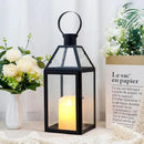 JHY DESIGN Black Decorative Lanterns 16“H Decorative Candle Lantern with Tempered Glass for Indoor Outdoor Events Parities and Weddings by CozyNest Decor