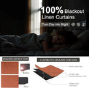 Patio Sliding Glass Doors Curtains 108 Inches Long 2 Panel Blackout Linen Textured Bohemian Autumn Fall Decorations Hippie Decorative Thermal Drapes for Summer Heat Light Blocking Black Out Terracotta by CozyNest Decor