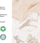 The Peanutshell 4-Pack Organic Fitted Crib Sheet Set - Soft & Breathable Baby Girl or Boy Crib Sheets, 100% Jersey Cotton Nursery Decor, Fit for Standard Mattress Cover- Caramel Safari by TinyTreasures Baby Boutique