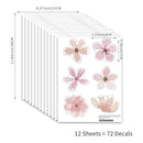 YouRfocus Daisy Wall Decals | 72 PCS Boho Flower Stickers for Girls' Rooms, Playrooms, and Nurseries | Dual Layer Print for High Coverage | Removable Peel and Stick Wall Decor (Pink-A) | 12 Sheets by TinyTreasures Baby Boutique