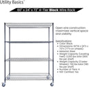 60"x24"x72" Premium Metal Steel 4-Tier Wire Shelving NSF 3200 LBS MAX Capacity Heavy Duty Storage Rack for Hospitals, Schools, Commercial Spaces, and Garages w/Premium Wheels by CozyNest Decor